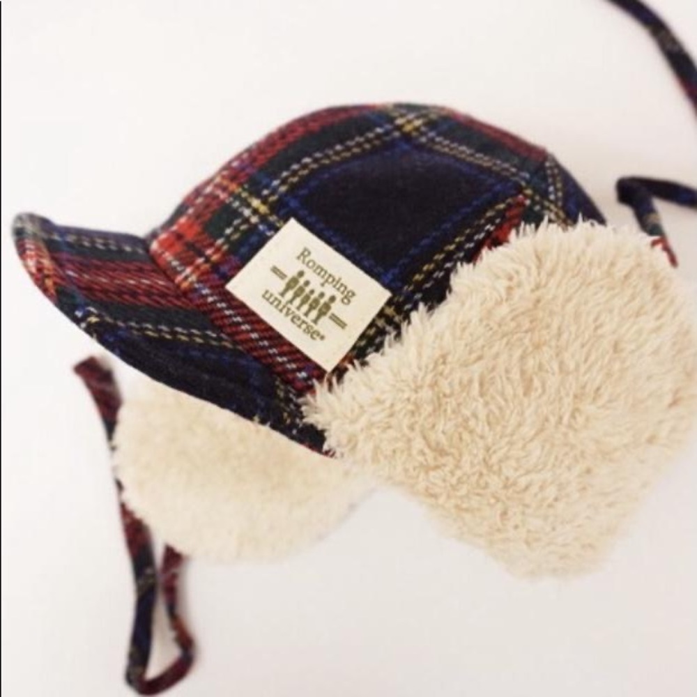 Red plaid winter hat
